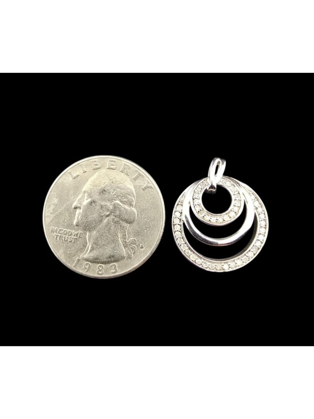 Sterling Silver Necklace Box Chain with CZs SAI 26" - Picture 7 of 12